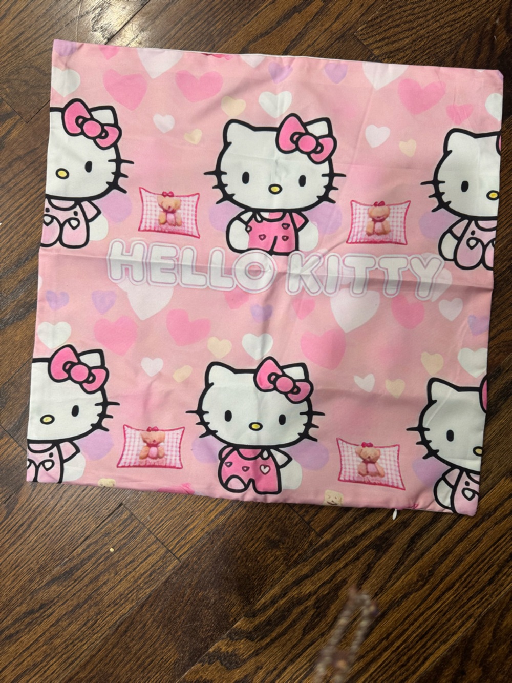 Hello Kitty Pink and White Heart Pattern Pillowcase